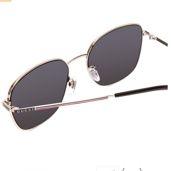 GUCCI GG0837SK-001 Unisex Classic Designer Sunglasses in Silver/Grey Smoke 57 mm - Picture 4 of 4